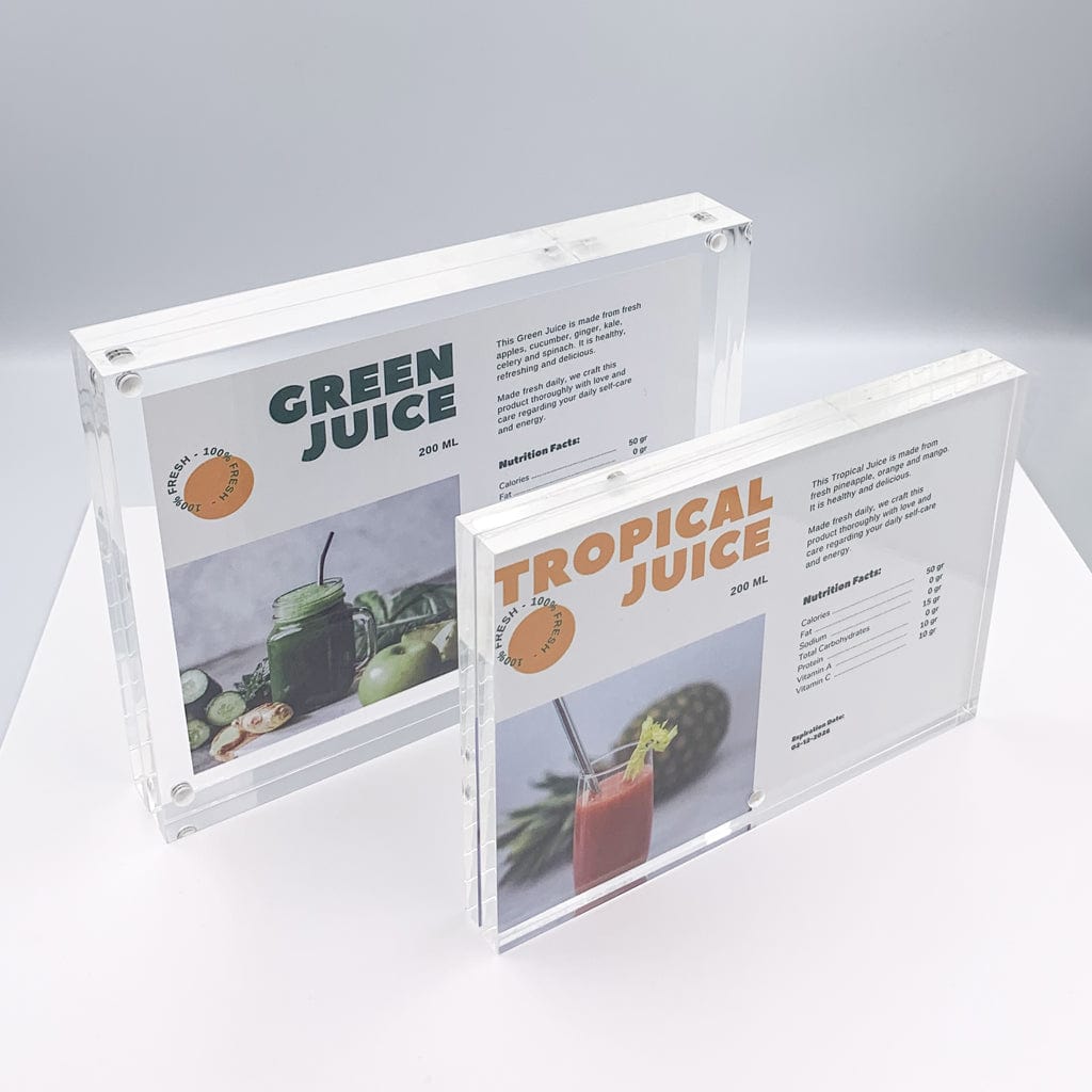 Solid Acrylic Sign Block Display Frames from our Picture Frames collection by Profile Products Australia