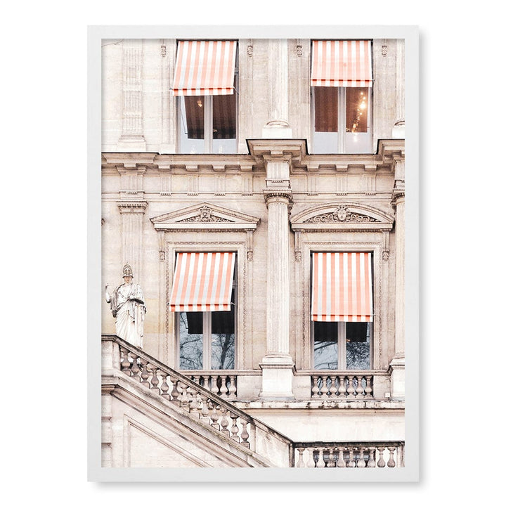 Striped Paris Awning Modern Wall Art Print A4 (21 x 29.7cm) / Matte White Frame / No Border from our Australian Made Framed Wall Art, Prints & Posters collection by Profile Products (Australia) Pty Ltd