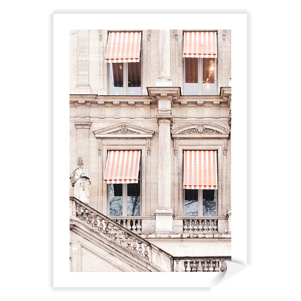 Striped Paris Awning Modern Wall Art Print A4 (21 x 29.7cm) / Print Only / White Border from our Australian Made Framed Wall Art, Prints & Posters collection by Profile Products (Australia) Pty Ltd