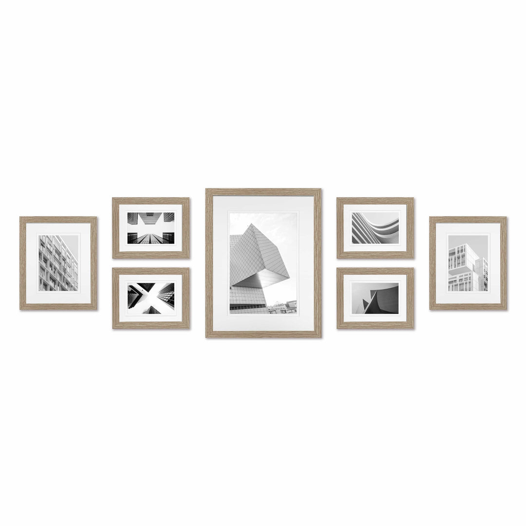 Studio Nova Gallery Frame Set E07 (7 Frames) Natural Gallery Wall Frame Set - 7 Frames from our Imported Picture Frames collection by Studio Nova