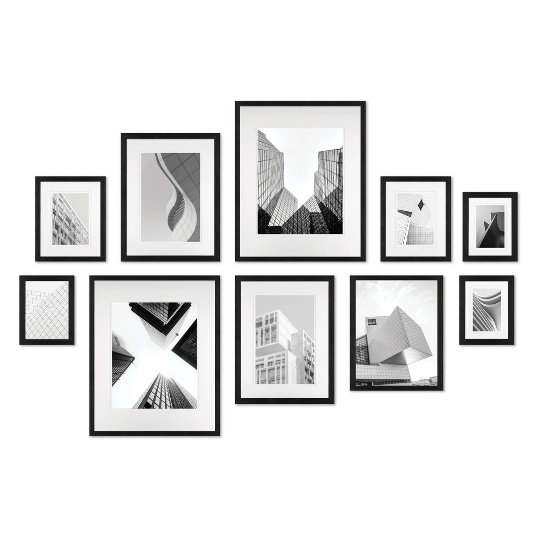 Studio Nova Gallery Photo Wall Frame Set (10 Piece) Black Gallery Wall Frame Set - 10 Frames from our Studio Nova Gallery Photo Wall Frame Sets collection by Profile Products Australia