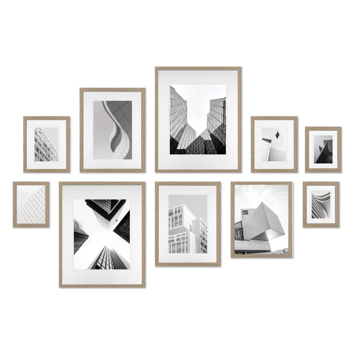 Studio Nova Gallery Photo Wall Frame Set (10 Piece) Natural Wall Frame Set - 10 Frames from our Studio Nova Gallery Photo Wall Frame Sets collection by Profile Products Australia