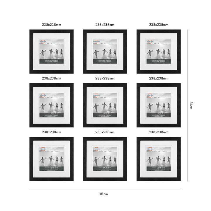 Studio Nova Gallery Photo Wall Square Frame Set (9 Piece) from our Studio Nova Gallery Photo Wall Frame Sets collection by Profile Products Australia