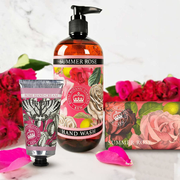 Summer Rose Hand Cream, Soap & Wash Bundle - Royal Kew Gardens from our Body & Bath collection by The English Soap Company