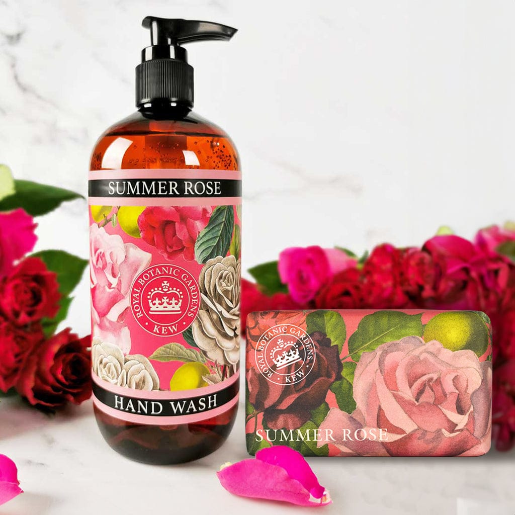 Summer Rose Hand Wash & Soap Bar Bundle - Royal Kew Gardens from our Body & Bath collection by The English Soap Company