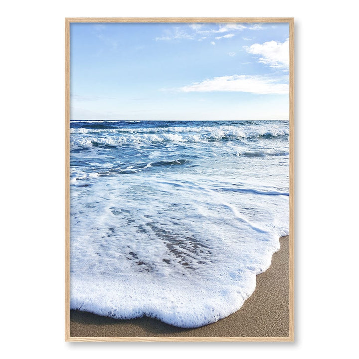 Sunrise Beach Foam Wall Art Print A0 (84.1 x 118.9cm) / Natural Oak Frame / No Border from our Australian Made Framed Wall Art, Prints & Posters collection by Profile Products (Australia) Pty Ltd