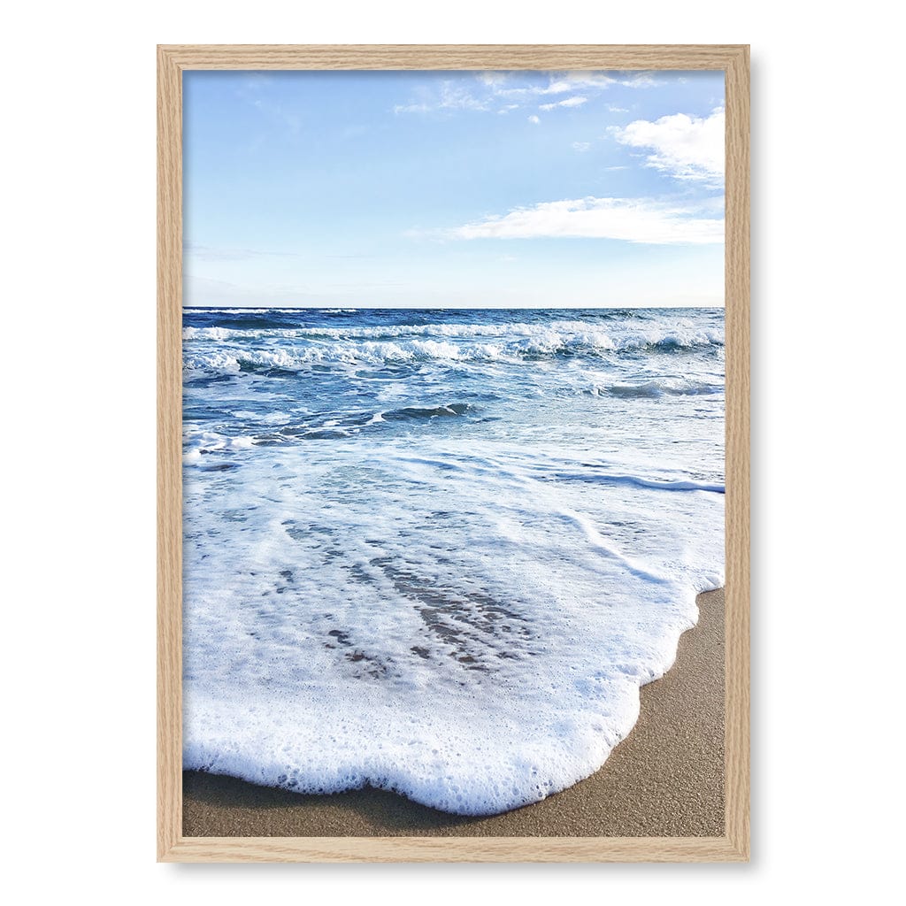 Sunrise Beach Foam Wall Art Print A2 (42 x 59.4cm) / Natural Oak Frame / No Border from our Australian Made Framed Wall Art, Prints & Posters collection by Profile Products (Australia) Pty Ltd