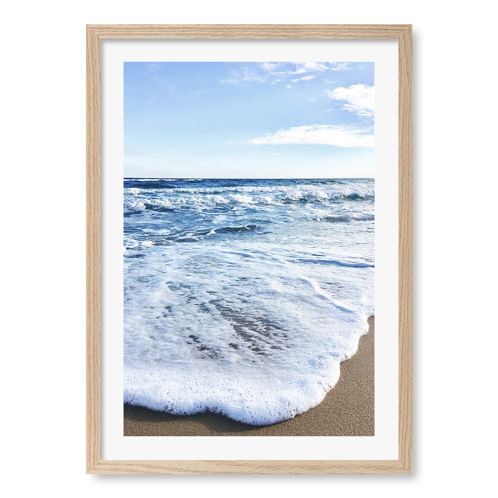 Sunrise Beach Foam Wall Art Print A2 (42 x 59.4cm) / Natural Oak Frame / White Border from our Australian Made Framed Wall Art, Prints & Posters collection by Profile Products (Australia) Pty Ltd