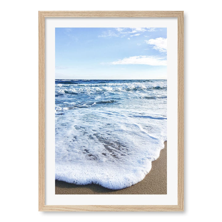 Sunrise Beach Foam Wall Art Print A2 (42 x 59.4cm) / Natural Oak Frame / White Border from our Australian Made Framed Wall Art, Prints & Posters collection by Profile Products (Australia) Pty Ltd