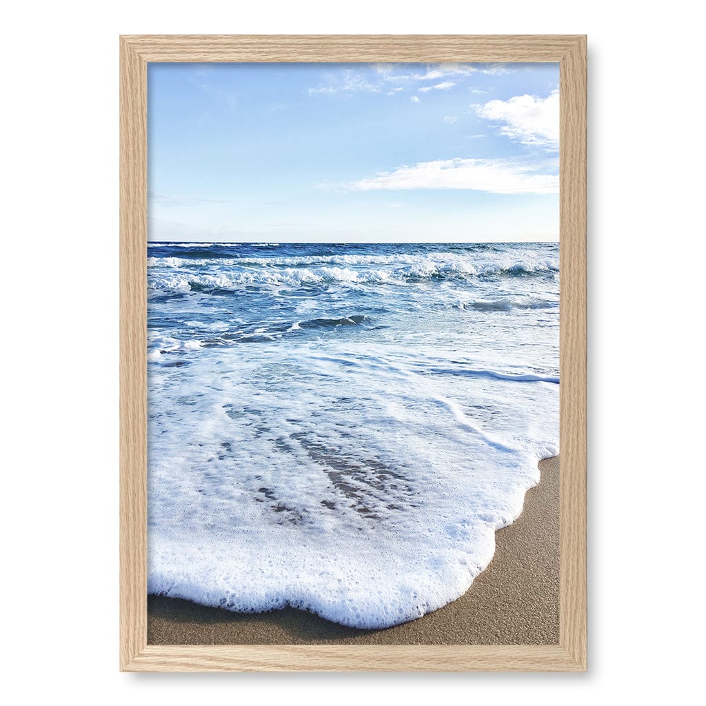 Sunrise Beach Foam Wall Art Print A3 (29.7 x 42cm) / Natural Oak Frame / No Border from our Australian Made Framed Wall Art, Prints & Posters collection by Profile Products (Australia) Pty Ltd