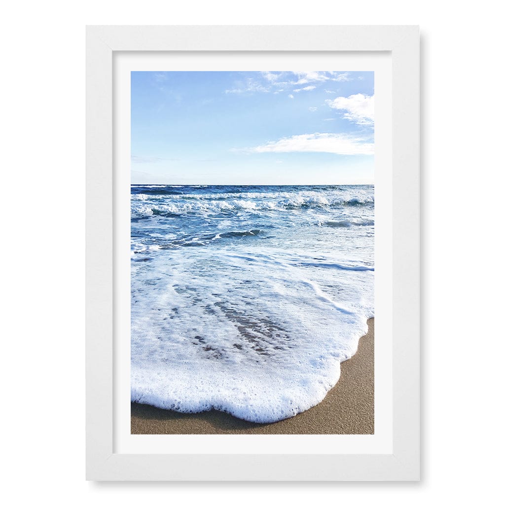 Sunrise Beach Foam Wall Art Print A4 (21 x 29.7cm) / Matte White Frame / White Border from our Australian Made Framed Wall Art, Prints & Posters collection by Profile Products (Australia) Pty Ltd