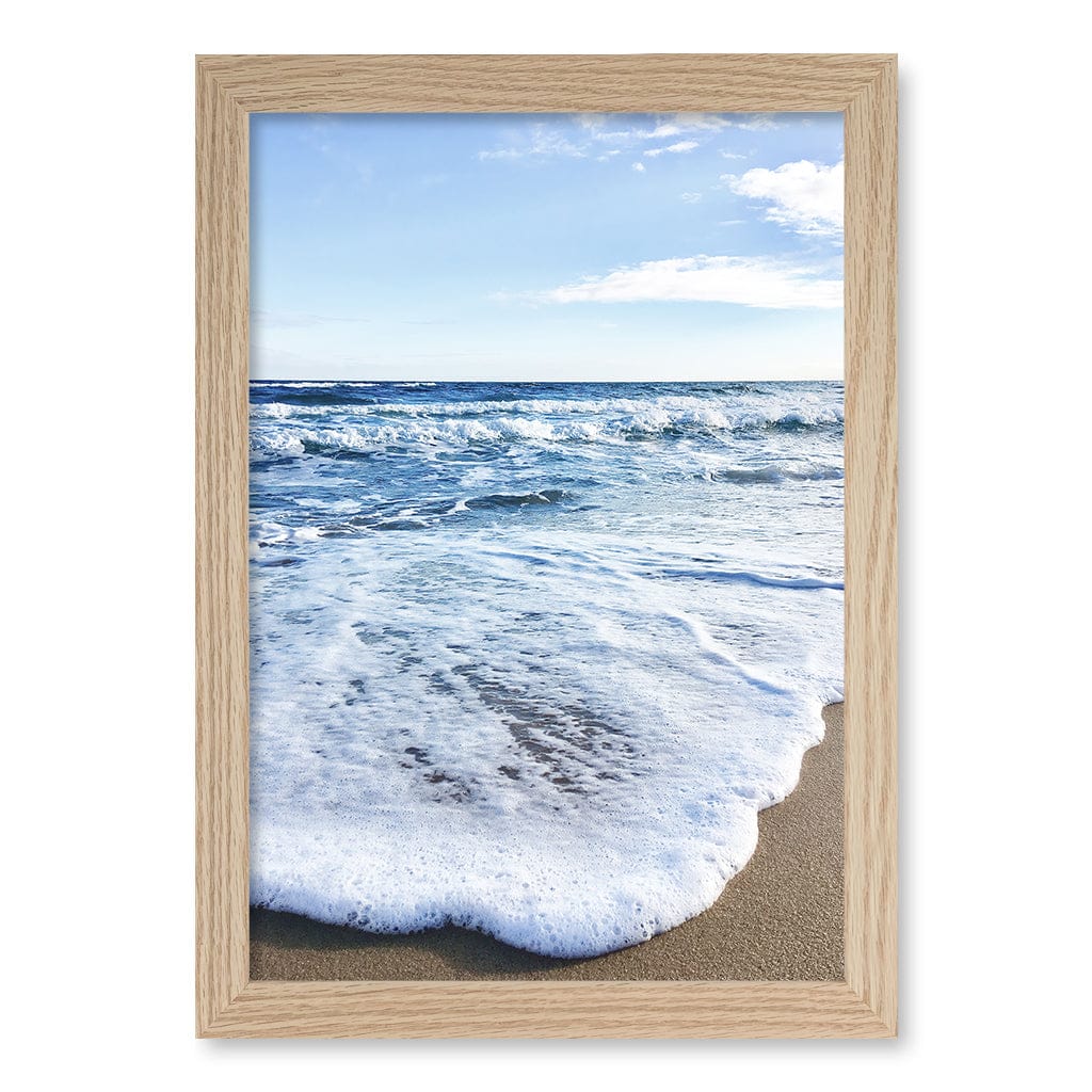 Sunrise Beach Foam Wall Art Print A4 (21 x 29.7cm) / Natural Oak Frame / No Border from our Australian Made Framed Wall Art, Prints & Posters collection by Profile Products (Australia) Pty Ltd