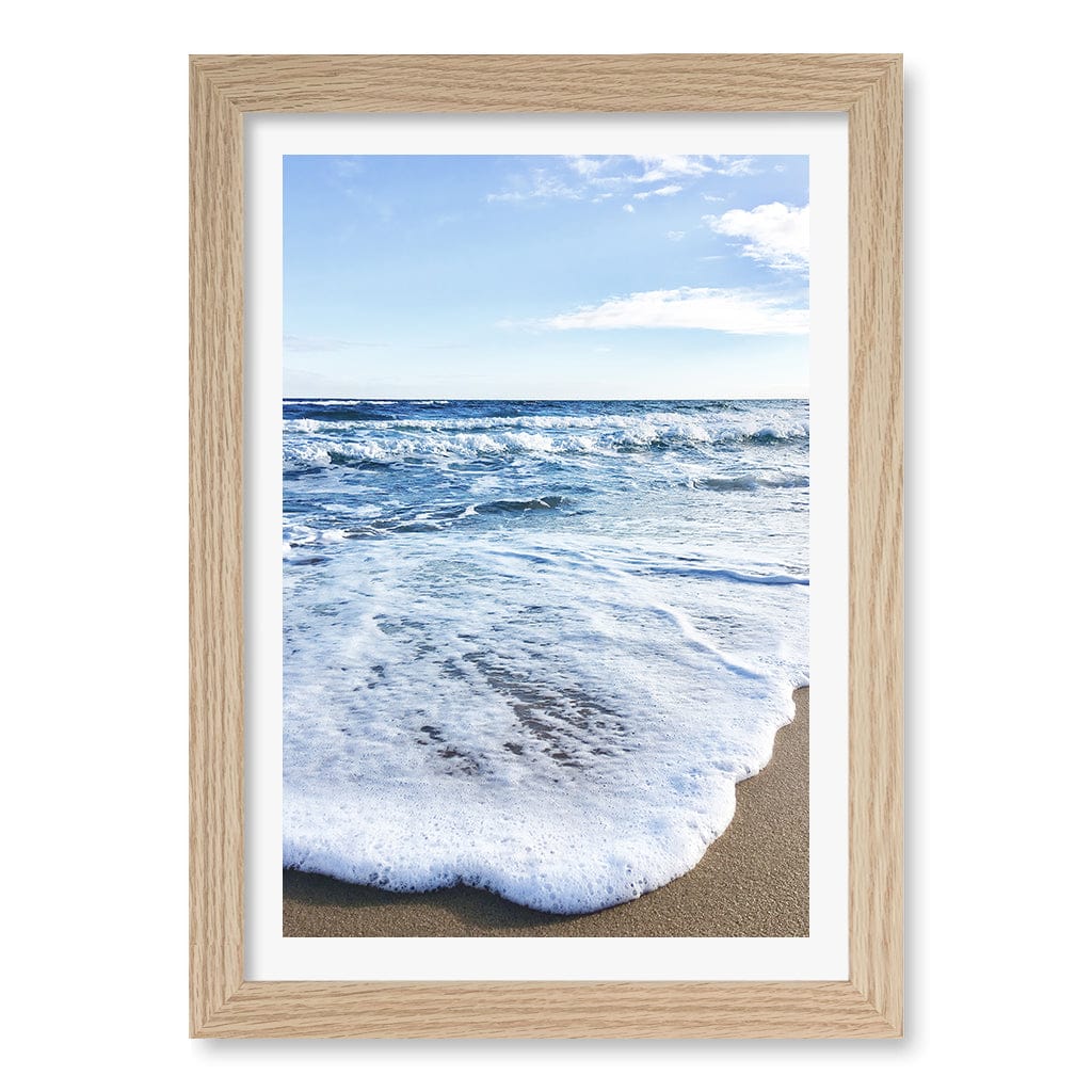 Sunrise Beach Foam Wall Art Print A4 (21 x 29.7cm) / Natural Oak Frame / White Border from our Australian Made Framed Wall Art, Prints & Posters collection by Profile Products (Australia) Pty Ltd