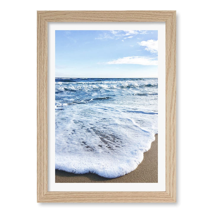 Sunrise Beach Foam Wall Art Print A4 (21 x 29.7cm) / Natural Oak Frame / White Border from our Australian Made Framed Wall Art, Prints & Posters collection by Profile Products (Australia) Pty Ltd
