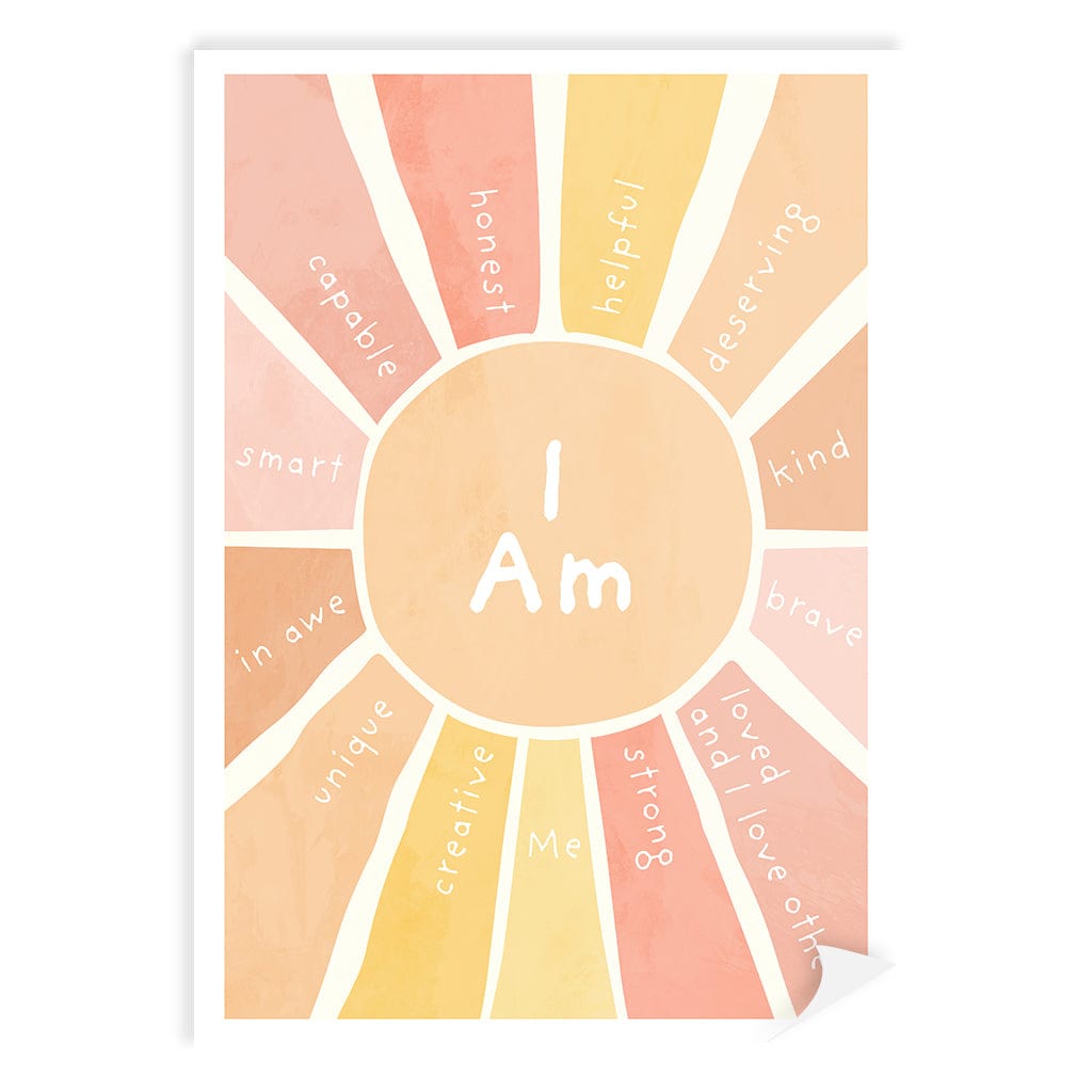 Sunshine Affirmations Children's Wall Art Print A4 (21 x 29.7cm) / Print Only / No Border from our Australian Made Framed Wall Art, Prints & Posters collection by Profile Products (Australia) Pty Ltd