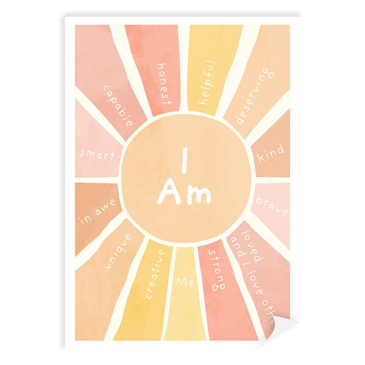 Sunshine Affirmations Children's Wall Art Print A4 (21 x 29.7cm) / Print Only / No Border from our Australian Made Framed Wall Art, Prints & Posters collection by Profile Products (Australia) Pty Ltd