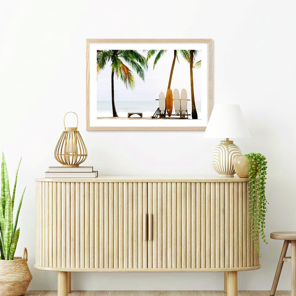 Surfboards and Palms Wall Art Print from our Australian Made Framed Wall Art, Prints & Posters collection by Profile Products (Australia) Pty Ltd