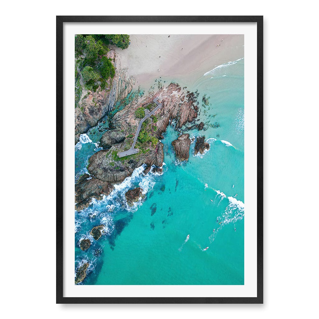 The Pass Byron Wall Art Print A1 (59.4 x 84.1cm) / Matte Black Frame / White Border from our Australian Made Framed Wall Art, Prints & Posters collection by Profile Products (Australia) Pty Ltd