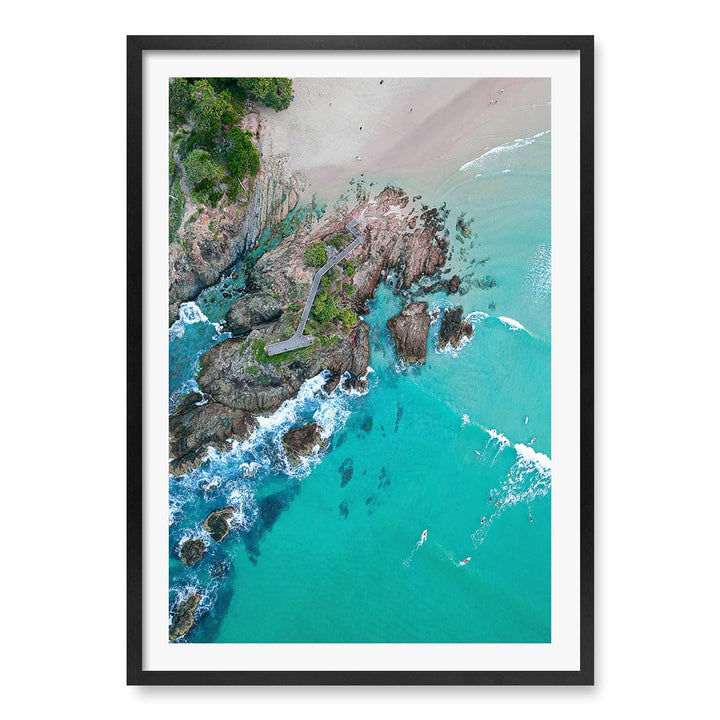 The Pass Byron Wall Art Print A1 (59.4 x 84.1cm) / Matte Black Frame / White Border from our Australian Made Framed Wall Art, Prints & Posters collection by Profile Products (Australia) Pty Ltd