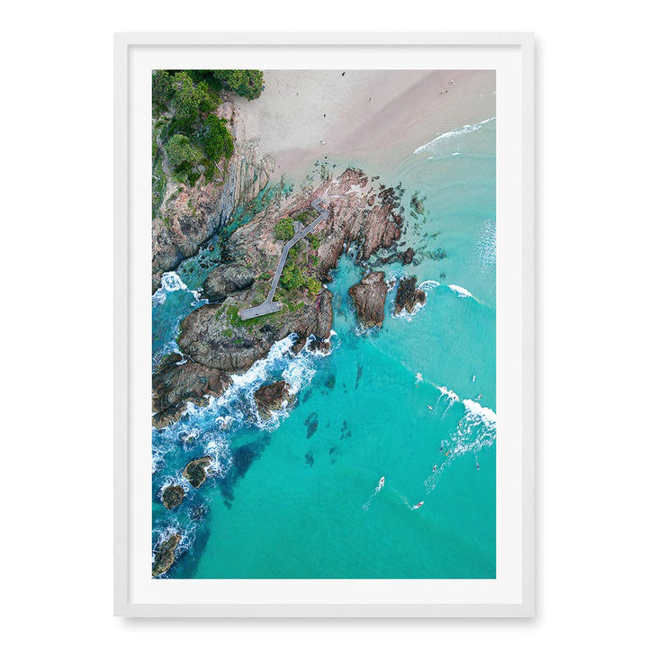 The Pass Byron Wall Art Print A1 (59.4 x 84.1cm) / Matte White Frame / White Border from our Australian Made Framed Wall Art, Prints & Posters collection by Profile Products (Australia) Pty Ltd