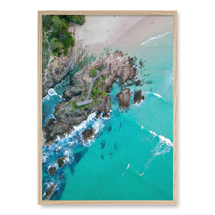 The Pass Byron Wall Art Print A1 (59.4 x 84.1cm) / Natural Oak Frame / No Border from our Australian Made Framed Wall Art, Prints & Posters collection by Profile Products (Australia) Pty Ltd