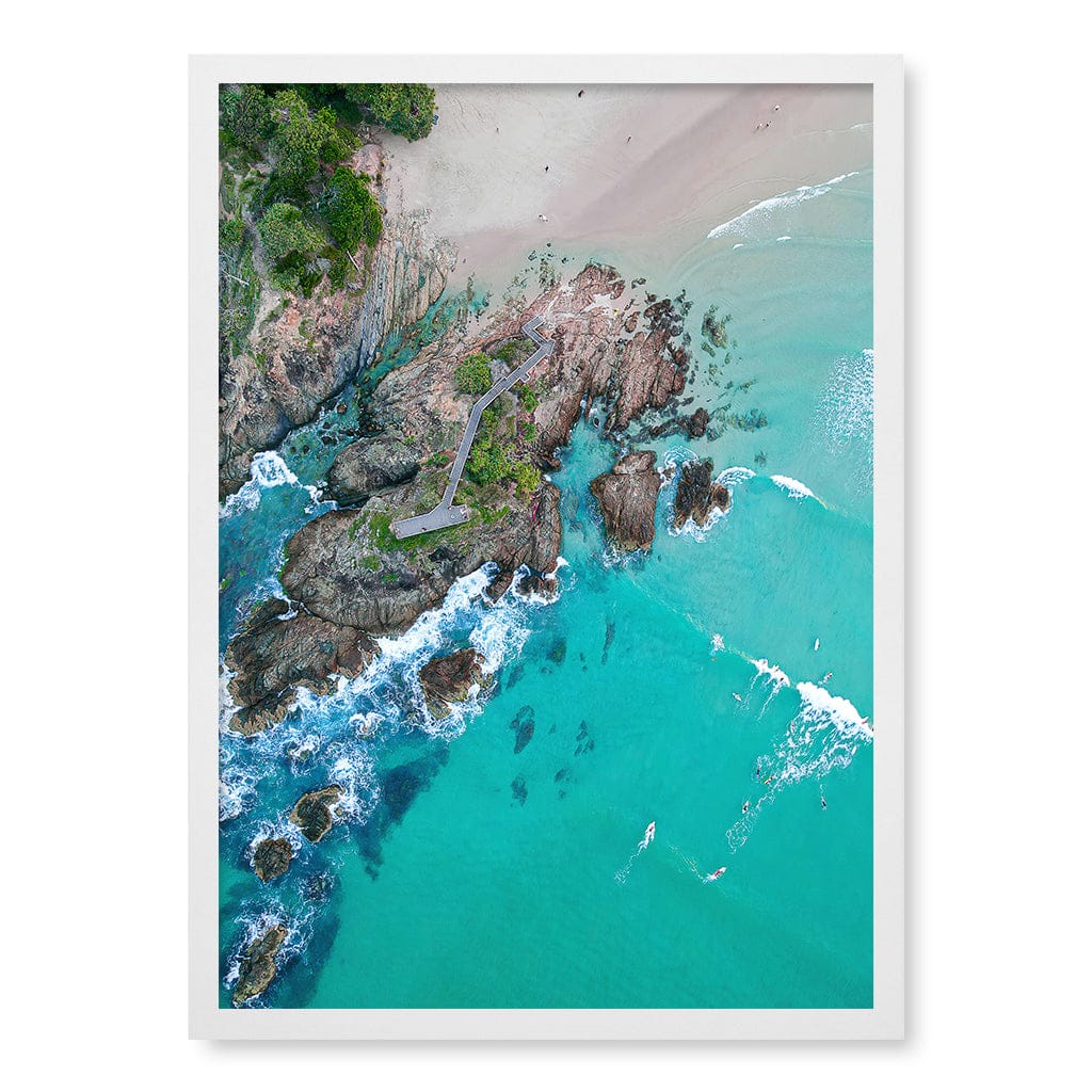 The Pass Byron Wall Art Print A2 (42 x 59.4cm) / Matte White Frame / No Border from our Australian Made Framed Wall Art, Prints & Posters collection by Profile Products (Australia) Pty Ltd