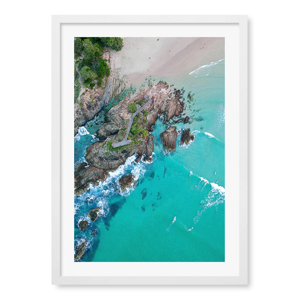 The Pass Byron Wall Art Print A2 (42 x 59.4cm) / Matte White Frame / White Border from our Australian Made Framed Wall Art, Prints & Posters collection by Profile Products (Australia) Pty Ltd
