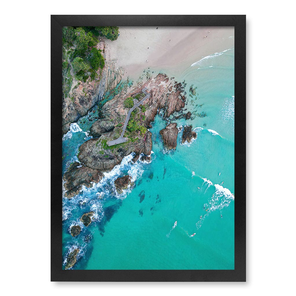 The Pass Byron Wall Art Print A3 (29.7 x 42cm) / Matte Black Frame / No Border from our Australian Made Framed Wall Art, Prints & Posters collection by Profile Products (Australia) Pty Ltd
