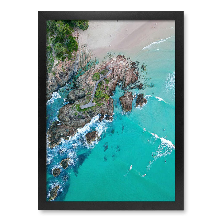 The Pass Byron Wall Art Print A3 (29.7 x 42cm) / Matte Black Frame / No Border from our Australian Made Framed Wall Art, Prints & Posters collection by Profile Products (Australia) Pty Ltd