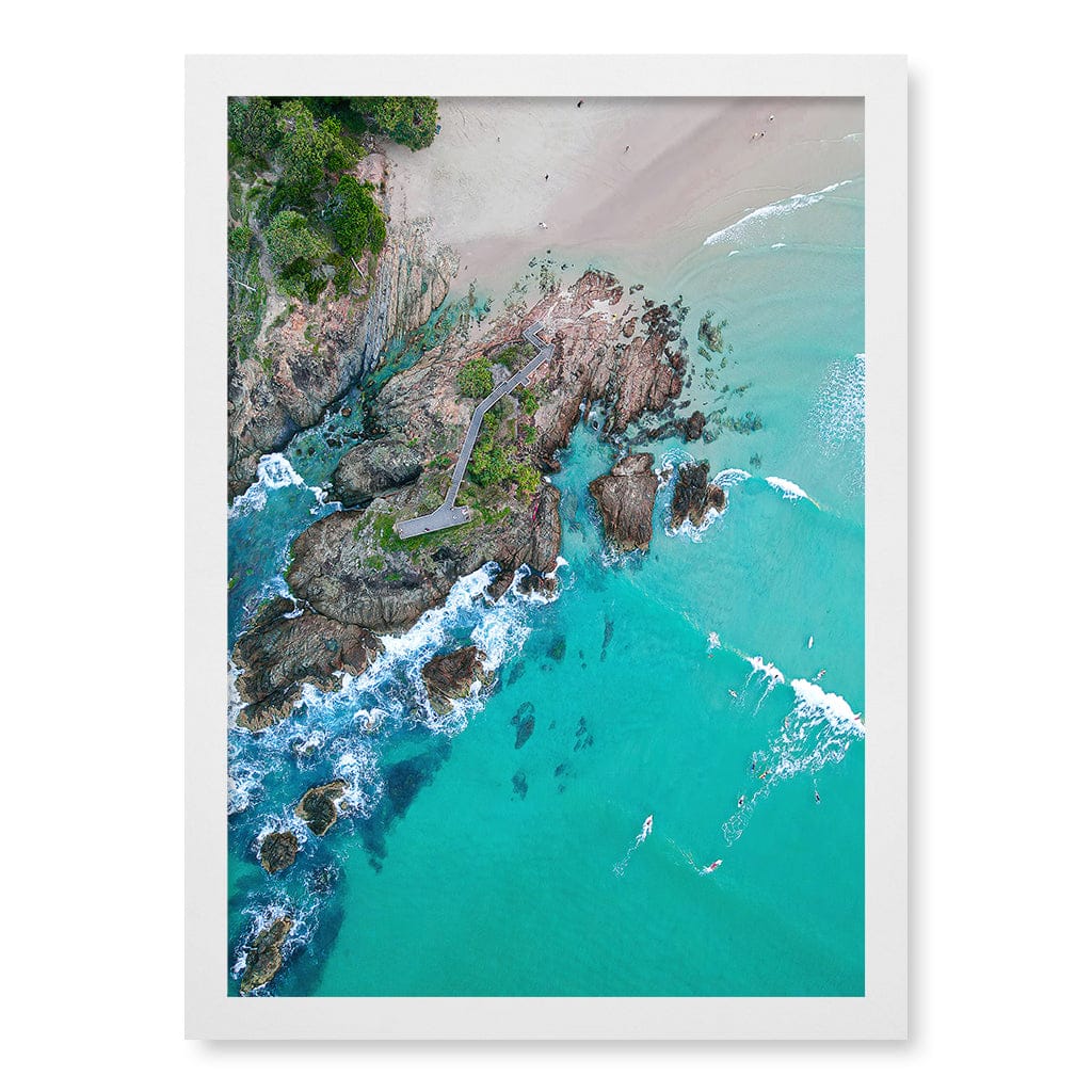 The Pass Byron Wall Art Print A3 (29.7 x 42cm) / Matte White Frame / No Border from our Australian Made Framed Wall Art, Prints & Posters collection by Profile Products (Australia) Pty Ltd