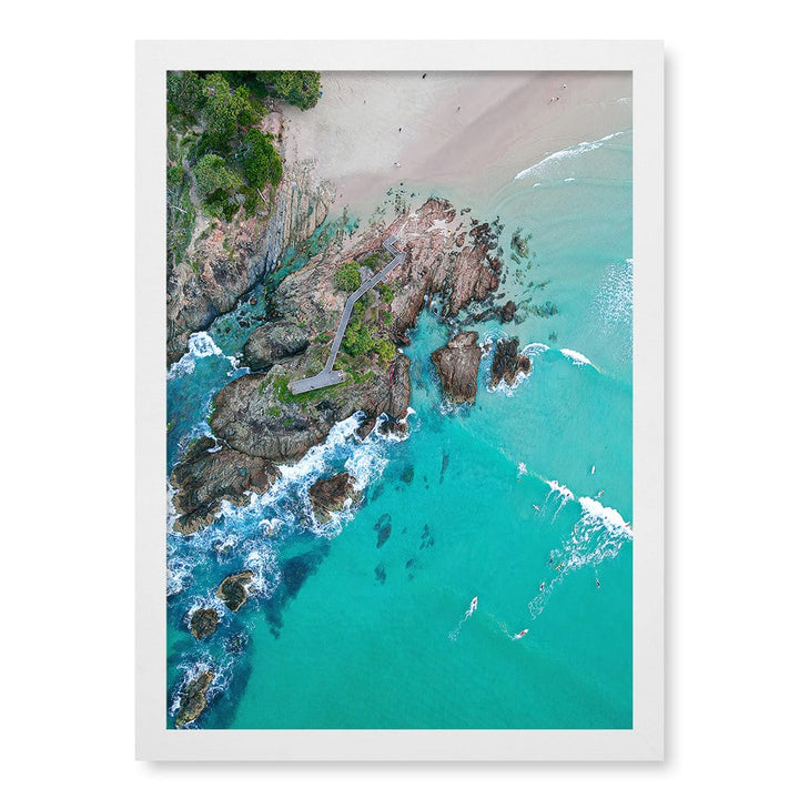 The Pass Byron Wall Art Print A3 (29.7 x 42cm) / Matte White Frame / No Border from our Australian Made Framed Wall Art, Prints & Posters collection by Profile Products (Australia) Pty Ltd