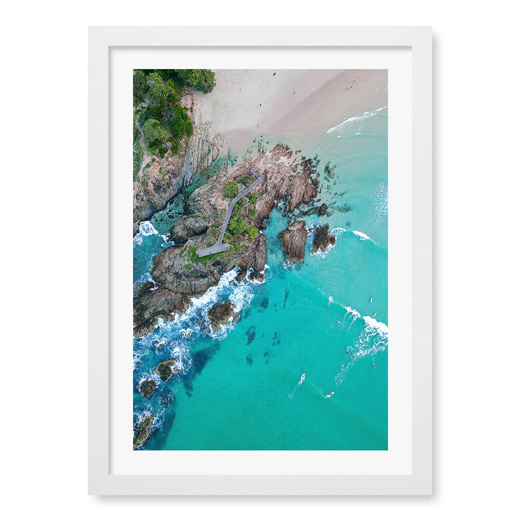 The Pass Byron Wall Art Print A3 (29.7 x 42cm) / Matte White Frame / White Border from our Australian Made Framed Wall Art, Prints & Posters collection by Profile Products (Australia) Pty Ltd