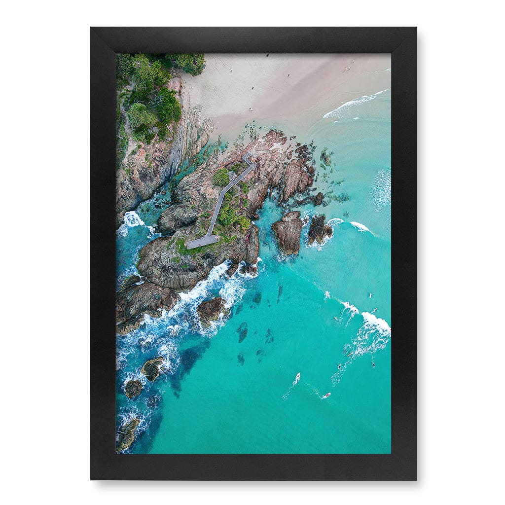 The Pass Byron Wall Art Print A4 (21 x 29.7cm) / Matte Black Frame / No Border from our Australian Made Framed Wall Art, Prints & Posters collection by Profile Products (Australia) Pty Ltd