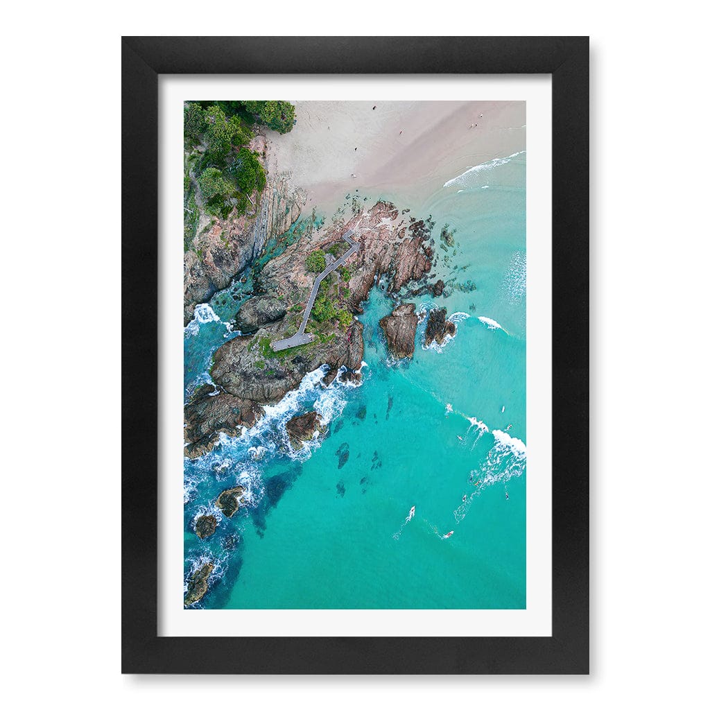 The Pass Byron Wall Art Print A4 (21 x 29.7cm) / Matte Black Frame / White Border from our Australian Made Framed Wall Art, Prints & Posters collection by Profile Products (Australia) Pty Ltd