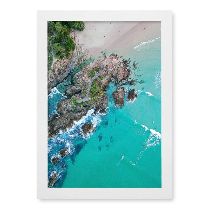 The Pass Byron Wall Art Print A4 (21 x 29.7cm) / Matte White Frame / No Border from our Australian Made Framed Wall Art, Prints & Posters collection by Profile Products (Australia) Pty Ltd