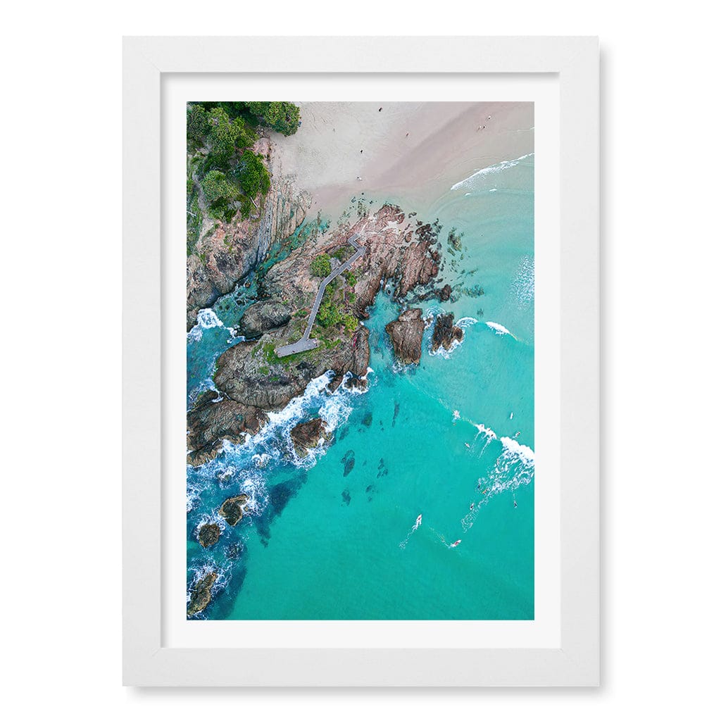 The Pass Byron Wall Art Print A4 (21 x 29.7cm) / Matte White Frame / White Border from our Australian Made Framed Wall Art, Prints & Posters collection by Profile Products (Australia) Pty Ltd