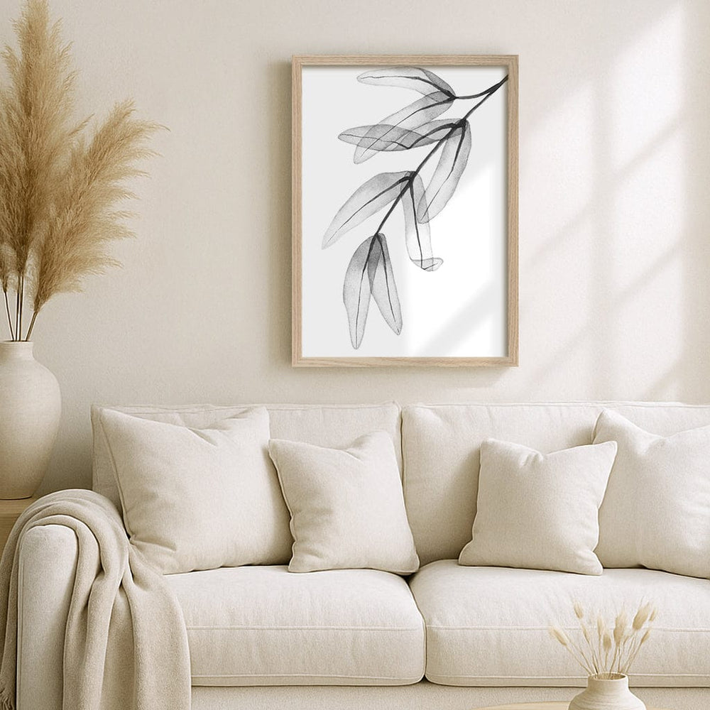 Transparent Eucalyptus Feather Leaves Wall Art Print from our Australian Made Framed Wall Art, Prints & Posters collection by Profile Australia