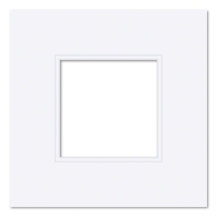 Ultimate White Double Acid-Free Mat Board 10x10in (25.4x25.4cm) to suit 5x5in (13x13cm) from our Custom Cut Mat Boards collection by Profile Products (Australia) Pty Ltd