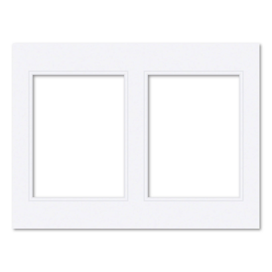 Ultimate White Double Acid-Free Mat Board 12x16in (30.5x40.6cm) to suit two 6x8in (15x20cm) image from our Mat Boards collection by Profile Products (Australia) Pty Ltd