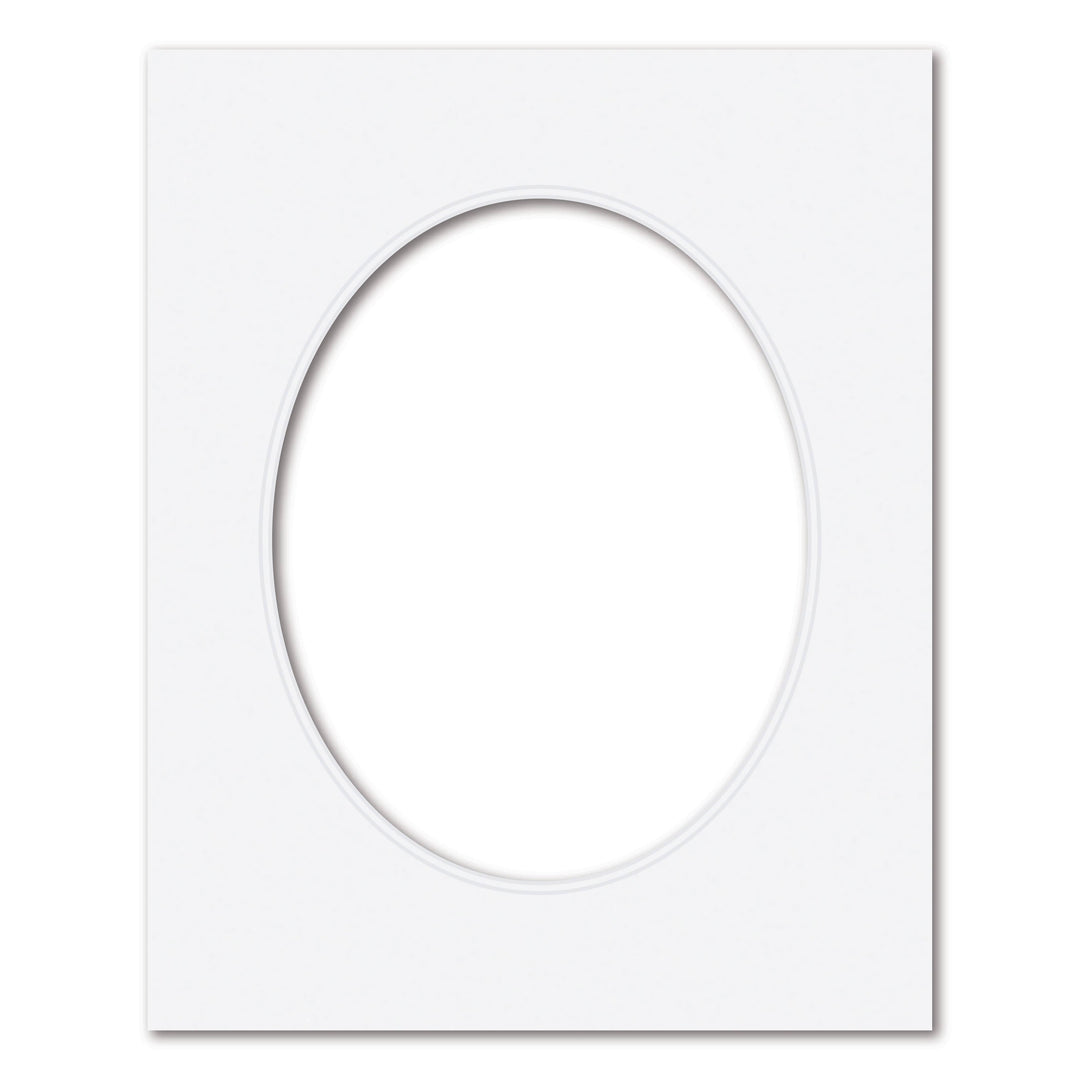 Ultimate White Double Acid-Free Oval Mat Board 16x20in (40.6x50.8cm) to suit 11x14in (28x35cm) image from our Mat Boards collection by Profile Products (Australia) Pty Ltd