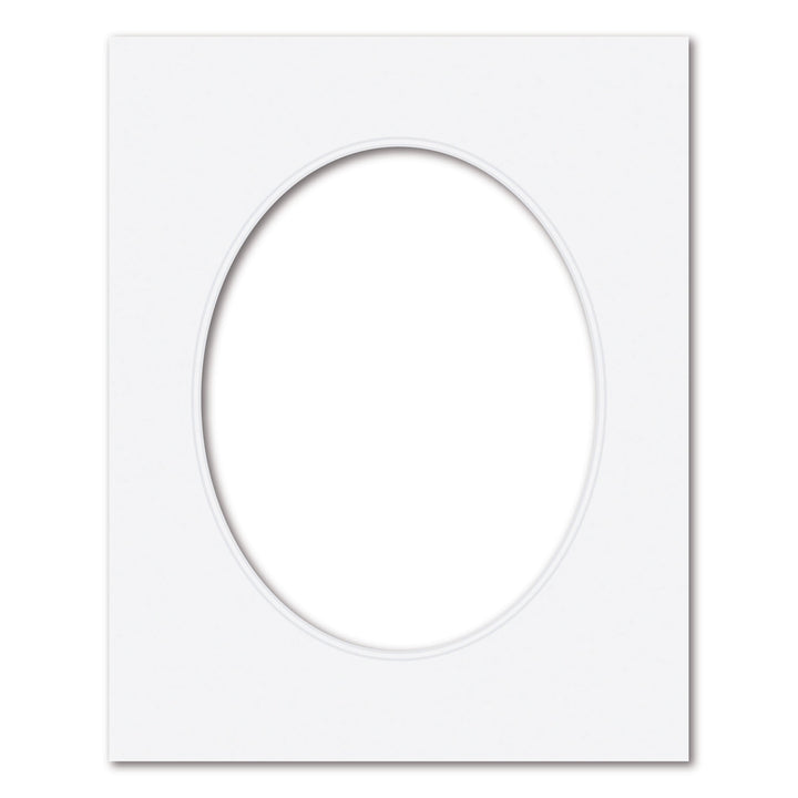 Ultimate White Double Acid-Free Oval Mat Board 16x20in (40.6x50.8cm) to suit 11x14in (28x35cm) image from our Mat Boards collection by Profile Products (Australia) Pty Ltd