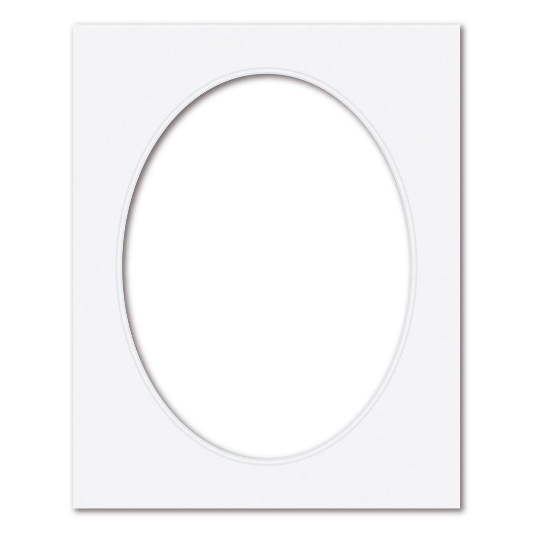 Ultimate White Double Acid-Free Oval Mat Board 16x20in (40.6x50.8cm) to suit 12x16in (30.5x40.6cm) image from our Mat Boards collection by Profile Products (Australia) Pty Ltd