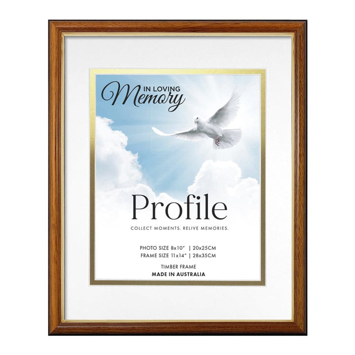 Walnut Gold Memorial Frame 11x14/8x10 from our Australian Made Picture Frames collection by Profile Australia