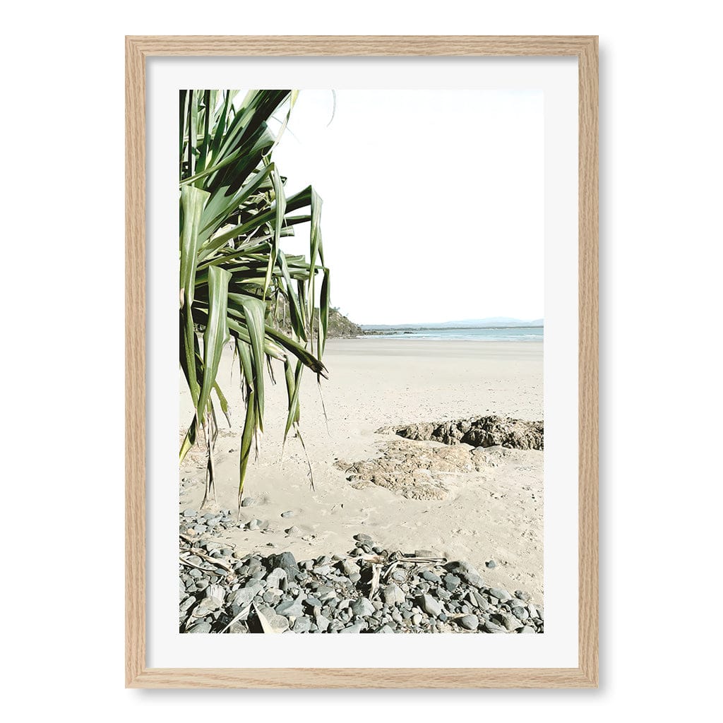 Wategos Beach Outlook Wall Art Print A2 (42 x 59.4cm) / Natural Oak Frame / White Border from our Australian Made Framed Wall Art, Prints & Posters collection by Profile Products (Australia) Pty Ltd