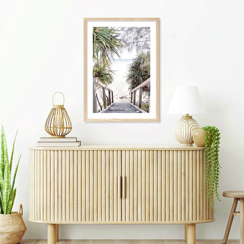 Wategos Beach Stairs Wall Art Print from our Australian Made Framed Wall Art, Prints & Posters collection by Profile Products (Australia) Pty Ltd