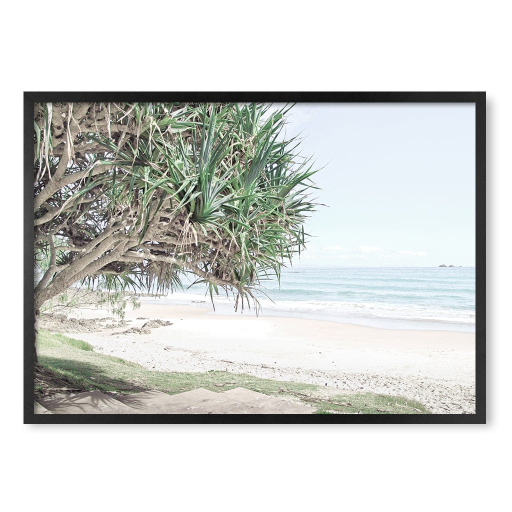 Wategos Beach View Wall Art Print A1 (59.4 x 84.1cm) / Matte Black Frame / No Border from our Australian Made Framed Wall Art, Prints & Posters collection by Profile Products (Australia) Pty Ltd