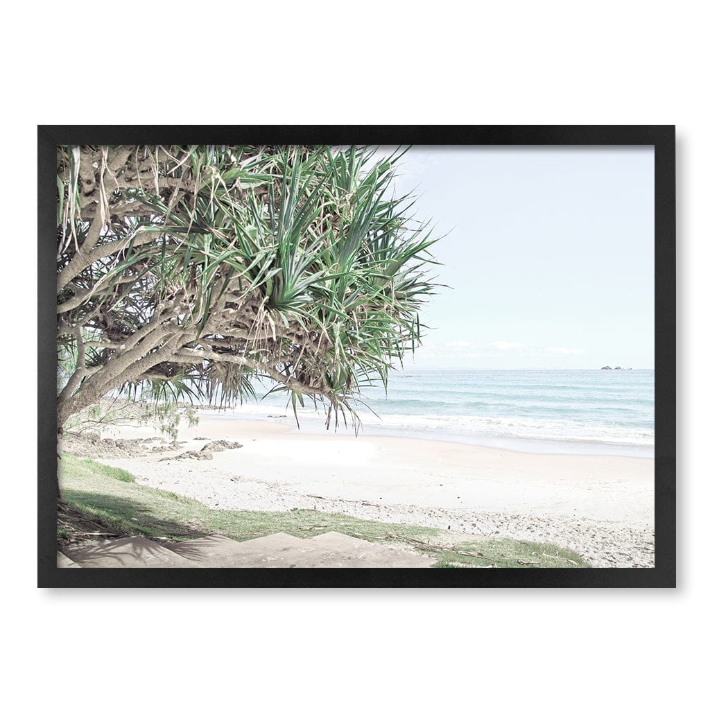 Wategos Beach View Wall Art Print A2 (42 x 59.4cm) / Matte Black Frame / No Border from our Australian Made Framed Wall Art, Prints & Posters collection by Profile Products (Australia) Pty Ltd