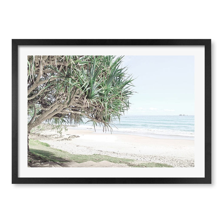 Wategos Beach View Wall Art Print A2 (42 x 59.4cm) / Matte Black Frame / White Border from our Australian Made Framed Wall Art, Prints & Posters collection by Profile Products (Australia) Pty Ltd