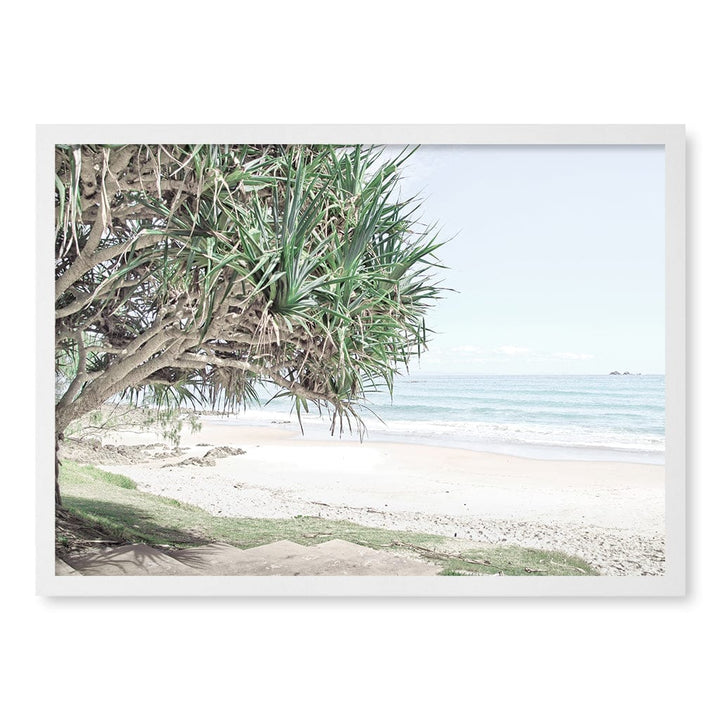 Wategos Beach View Wall Art Print A2 (42 x 59.4cm) / Matte White Frame / No Border from our Australian Made Framed Wall Art, Prints & Posters collection by Profile Products (Australia) Pty Ltd