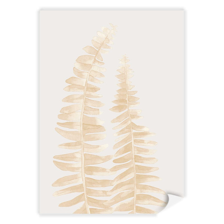 Watercolour Fern Leaves Beige Wall Art Print A4 (21 x 29.7cm) / Print Only / No Border from our Australian Made Framed Wall Art, Prints & Posters collection by Profile Products (Australia) Pty Ltd